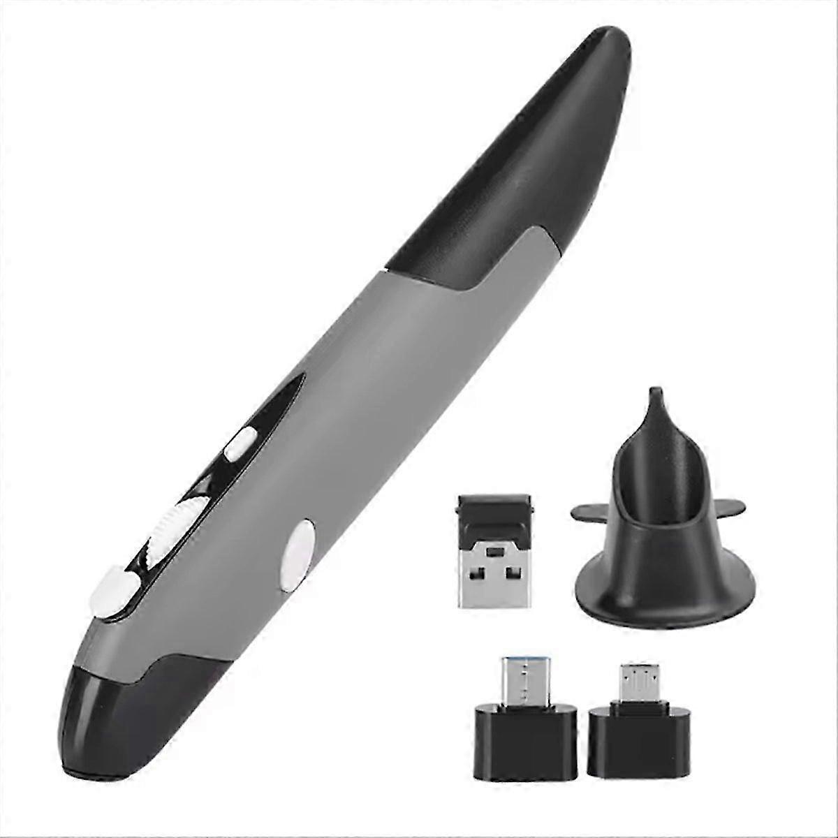 Ergonomic Mouse Pen Type Mouse USB Computer PC Parts Grey