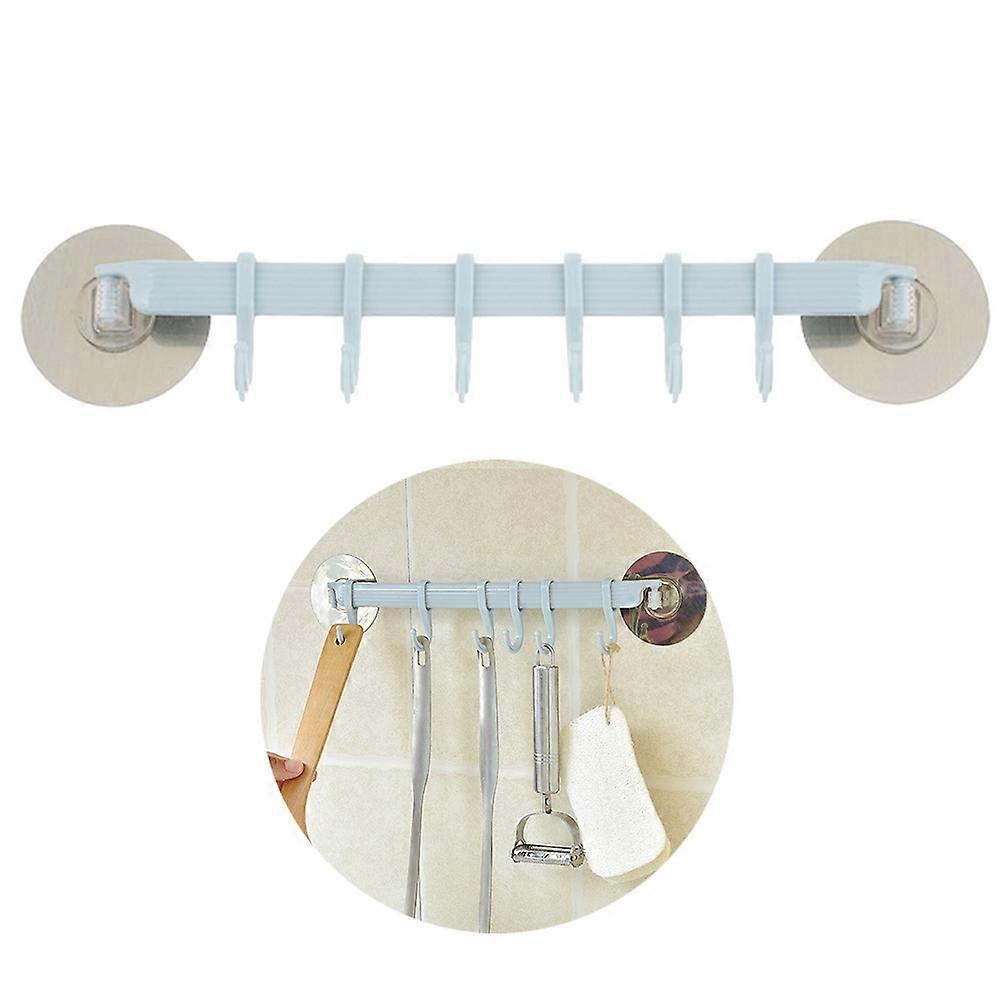 Storage Hook Multi-Function Closet Rack for Kitchen 6 Hooks Sky Blue