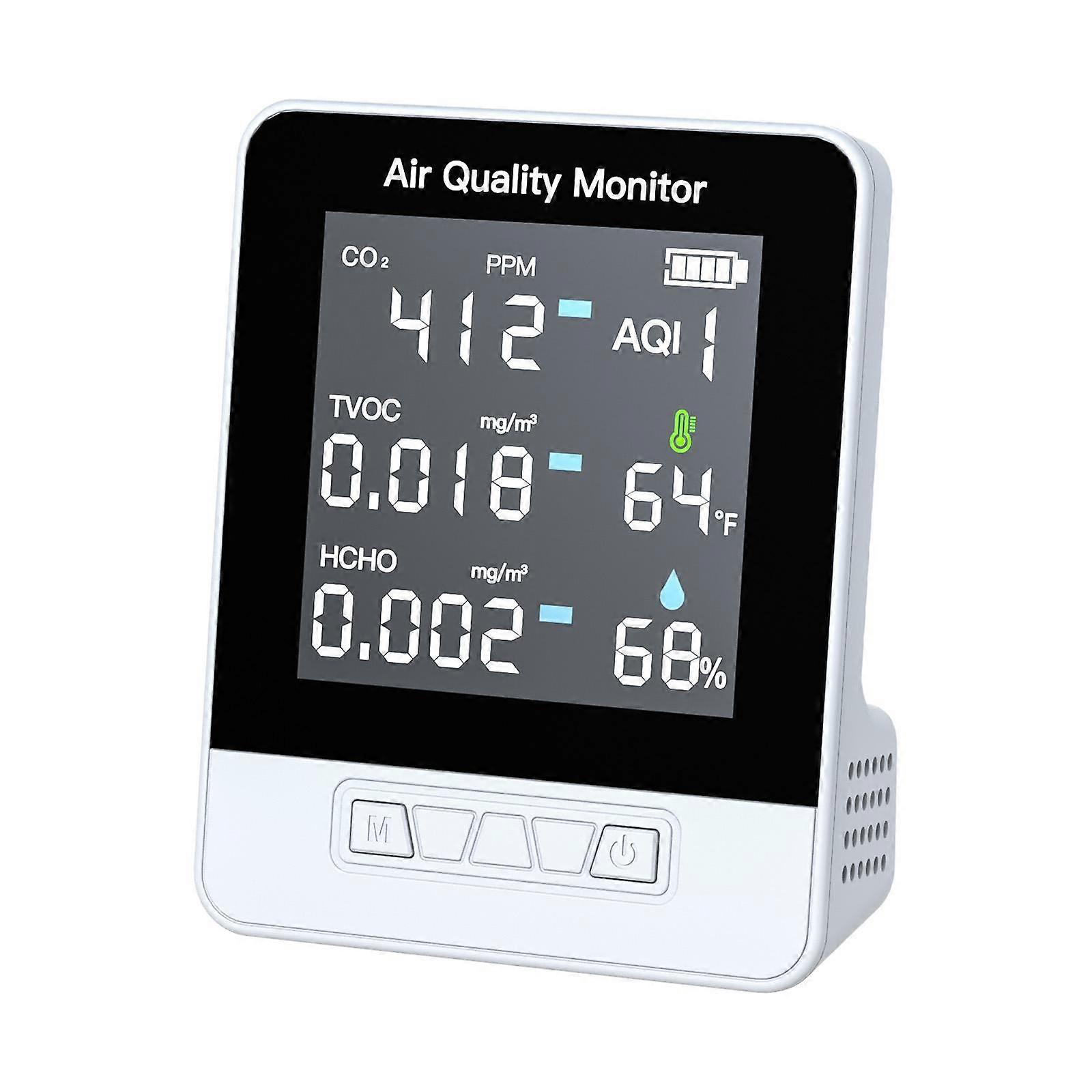 Monitor de Qualidade do Ar Inteligente DA10 6 em 1 com Tela LCD de 2,8 polegadas