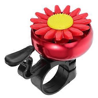 Sonnenblumenförmige Fahrradklingel für Kinder, Lenkerring, Ringhorn (rot)