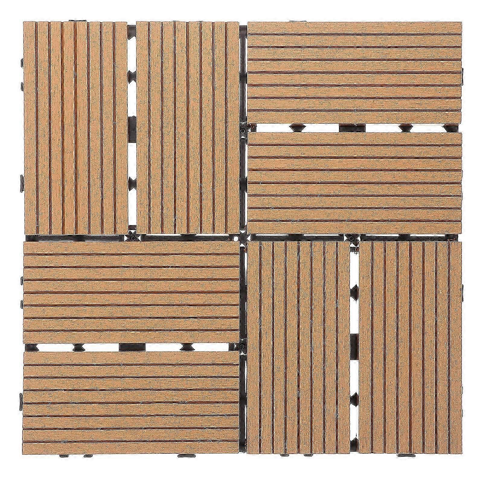 Wood-Plastic Composite Interlocking Deck Tile for Outdoor Flooring