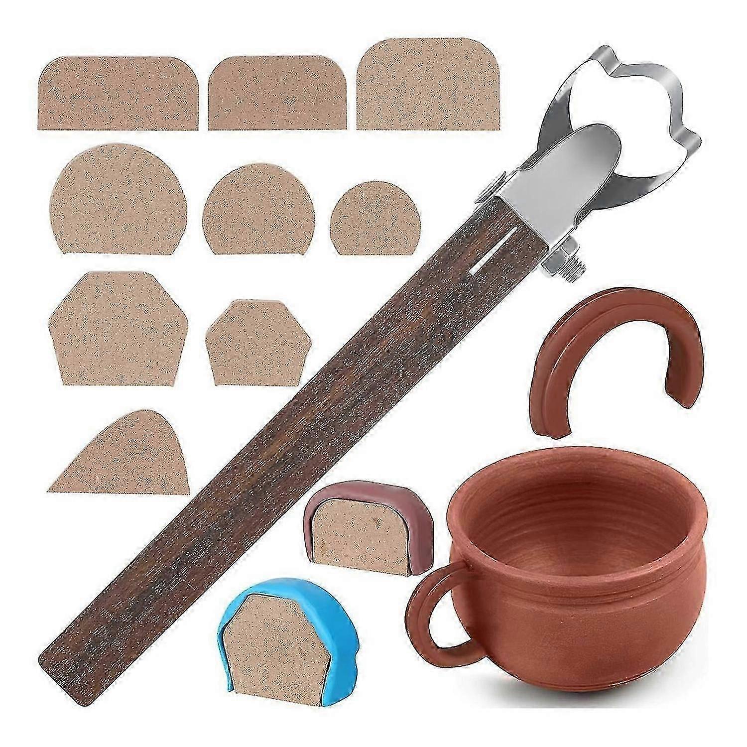 Pottery Handle Making Tool with 9 Pcs Mug Handle Mold