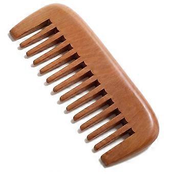 Peigne en bois à dents larges pour cheveux bouclés, peigne de travail pour soulager les douleurs de l'accouchement - Bois de pêcher