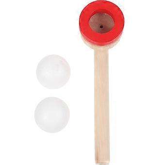 1pc madeira soprando bola brinquedo flutuante bola soprador engraçado bola flutuante jogo blow pipe equilíbrio blowing toy (cor aleatória)