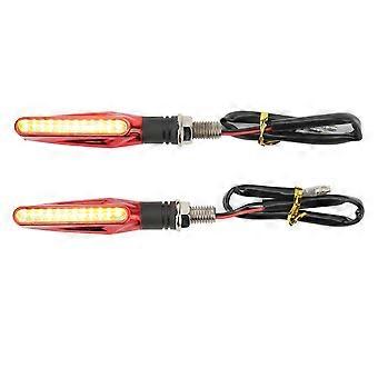 1 paar 12V motorfiets richtingaanwijzer lichten LED Indicator Lamp voor Sport Street Bike Off Road Chopper Rood