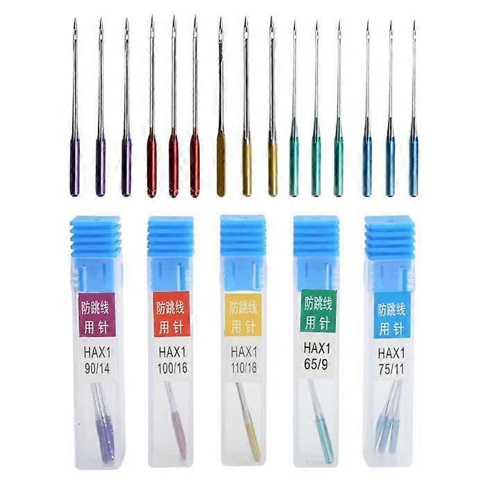 Fdit Regular Point Needle Anti-Skip Regular Point Replacement Sewing Machine Needle 15pcs with Box
