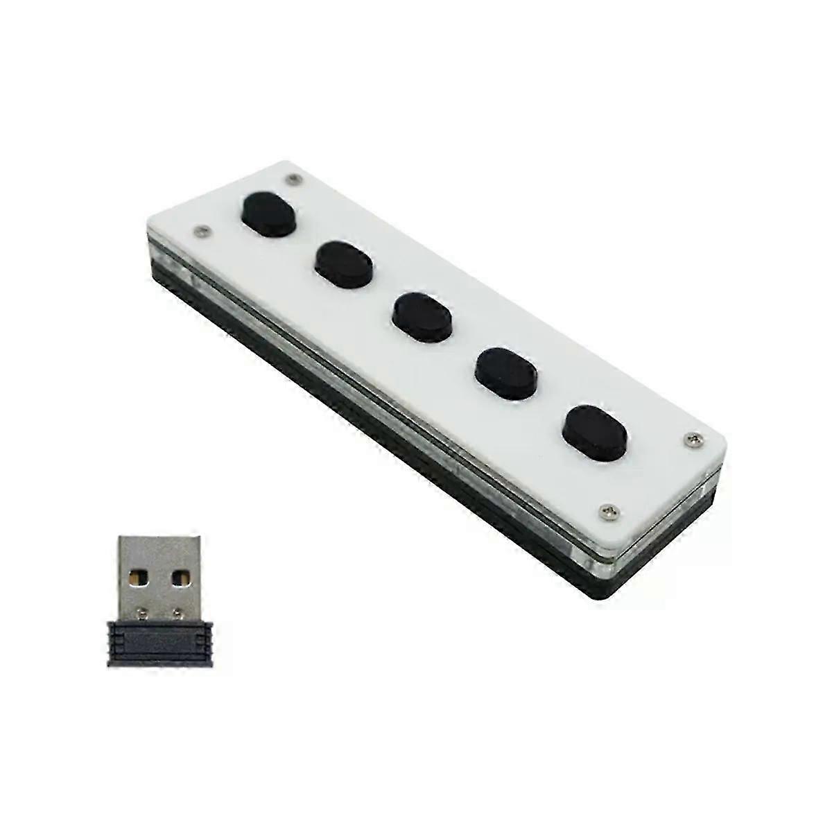 Silent Silicone Bluetooth Custom Programming Macro Keyboard 5-Keys Macropad Copy Paste USB Keypad Bluetooth+USB+Wireless
