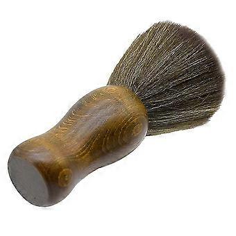 Salon Neck Duster Brush, Round Wooden Handle, Soft Wool Bristles for Hair Removal, 2 Pack