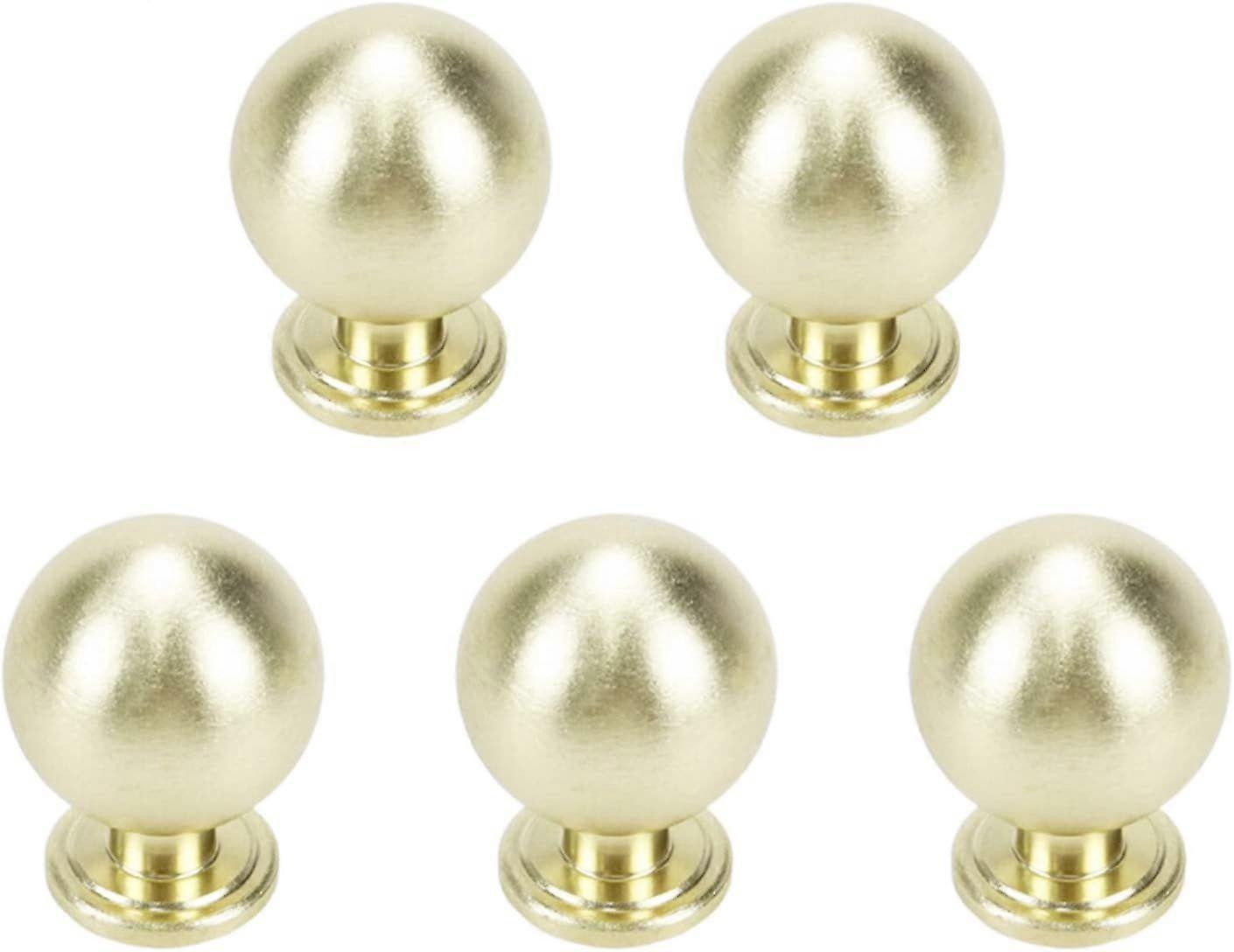 5pcs Round Drawer Pulls Gold Dresser Knobs Kitchen Hardware 0.94 Inch Diameter
