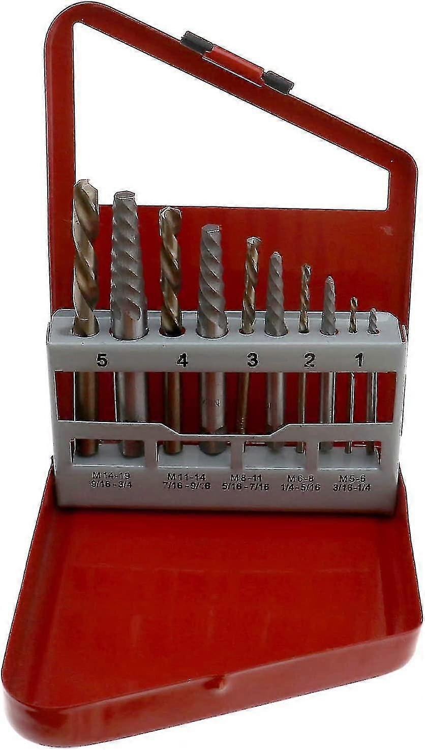 10 Pcs Hss Screw Extractor Kit Cobalt Left