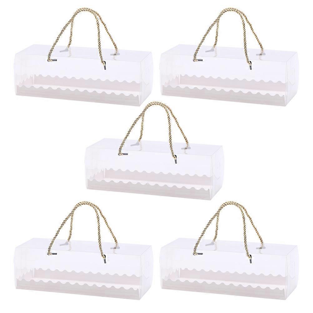 5Pcs Transparent Cookie Boxes Multi-function Cupcake Containers Convenient Dessert Boxes