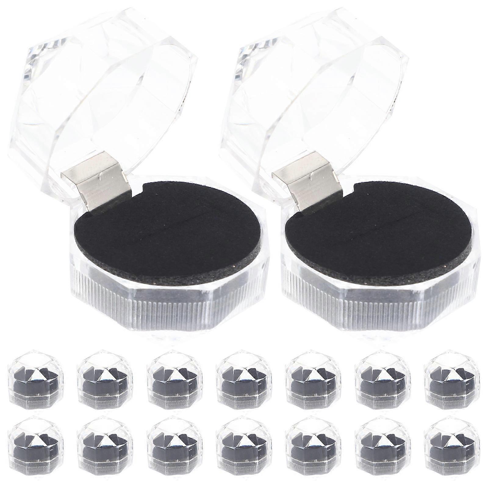 20pcs Ring Cases Transparent Proposal Ring Boxes Engagement Ring Organizers
