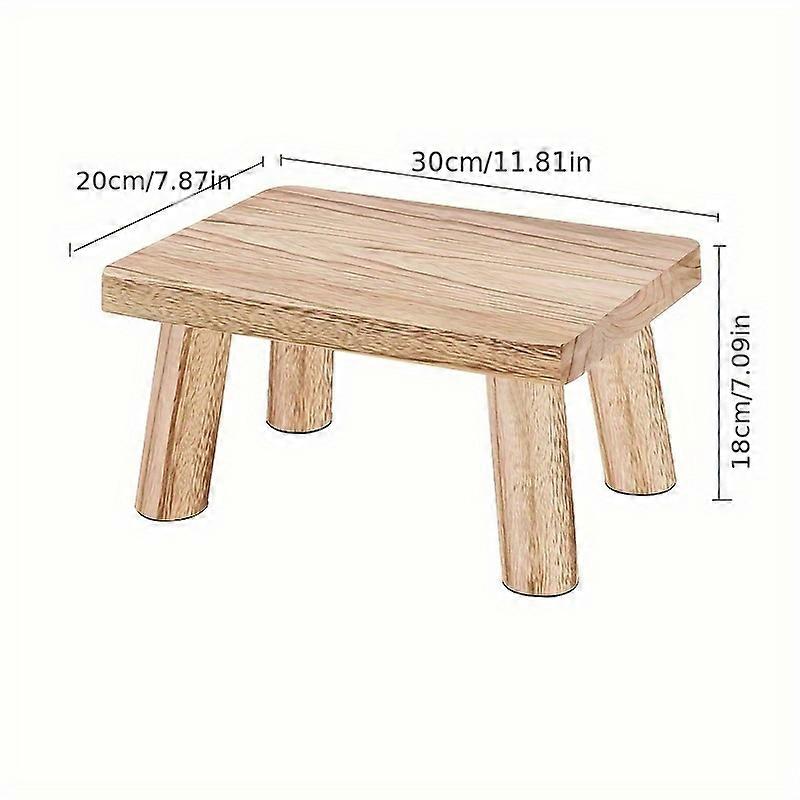Nordic Solid Wood Entryway Shoe Stool, Rectangular Low Bench with High Load Capacity for Home