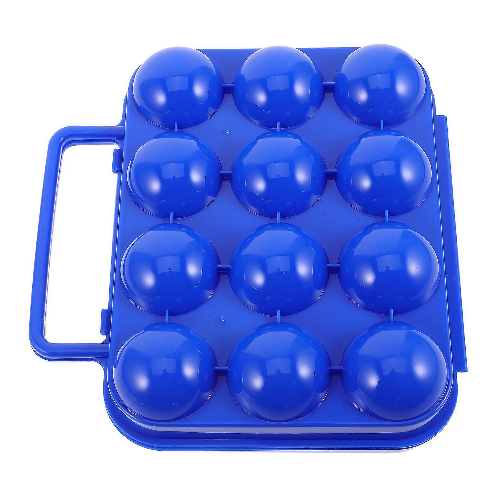 Plastic Egg Storage Container for 12 Eggs with Folding Handle 2Pcs