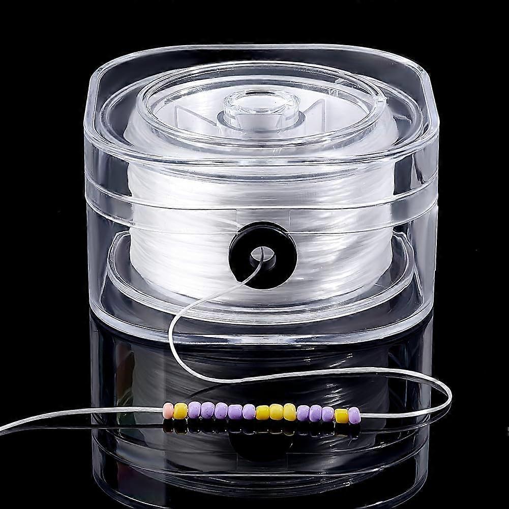 65 Yards Stretchy String 1mm Flat Elastic Thread White Stretchy Bracelet Strings Beading Thread Cord Elastic Cord