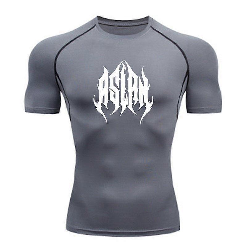 Men's Compression Workout T-Shirt, Gothic Sharp Letter Print