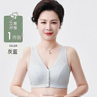 Front Closure No Underwire Plus Size Vest Style Thin Bra For Middle Aged Elderly Women