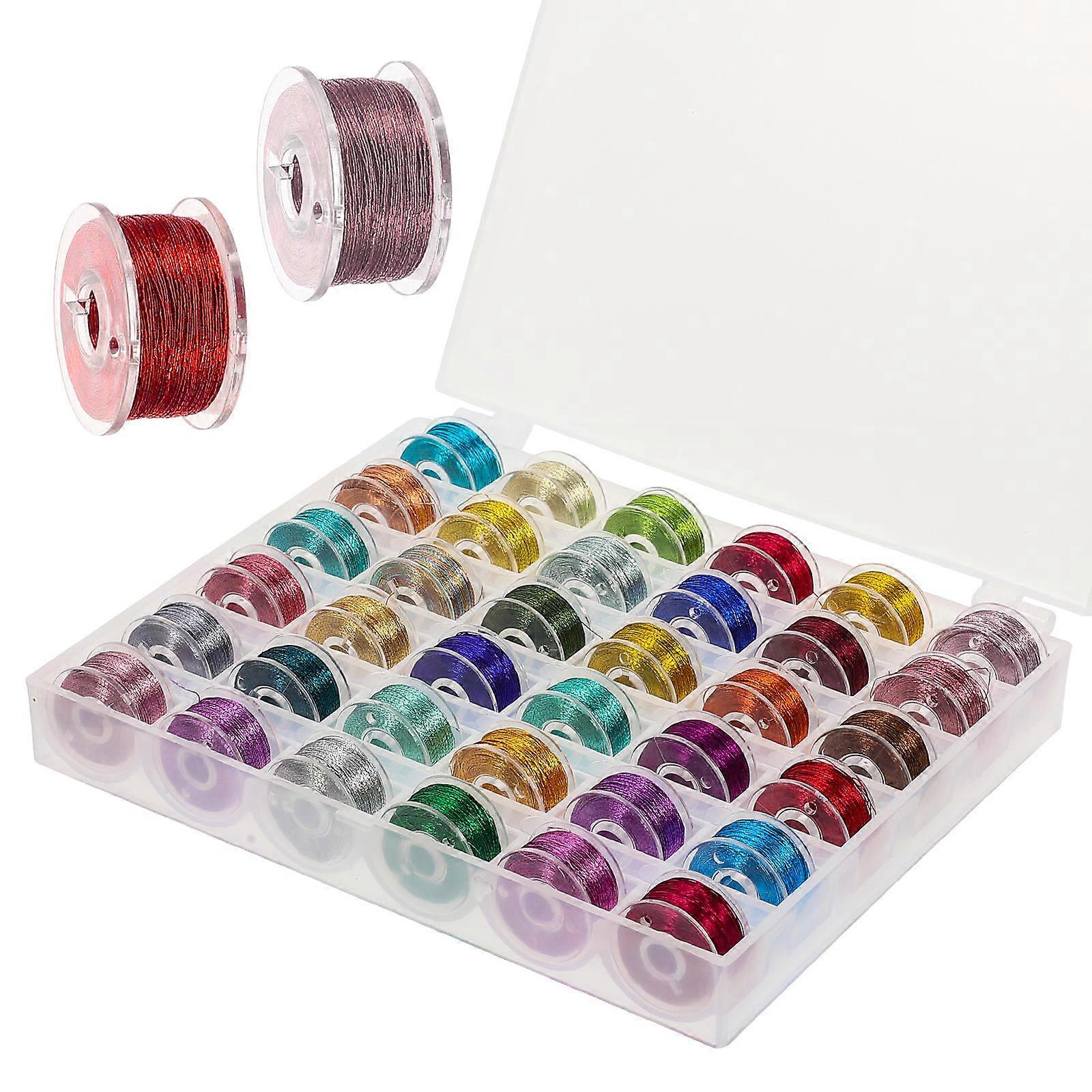 Gold and Silver Thread Embroidery Threads for Cross Stitching 36 Rolls