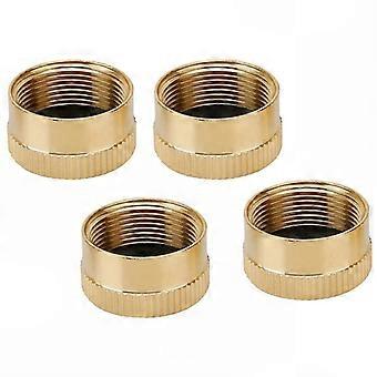 Refill Caps, Solid Brass, 4-Pack for 1 LB Propane Cylinders, Sealed Protective Gas Tank Covers