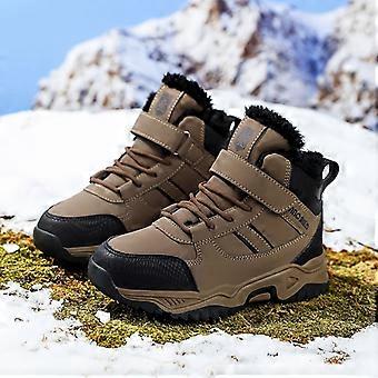 Youth Snow Boots, Fleece-Lined Thick Warm High-Top Anti-Slip Boots for Outdoor Mountaineering, Hiking, Hunting, Campus Commute