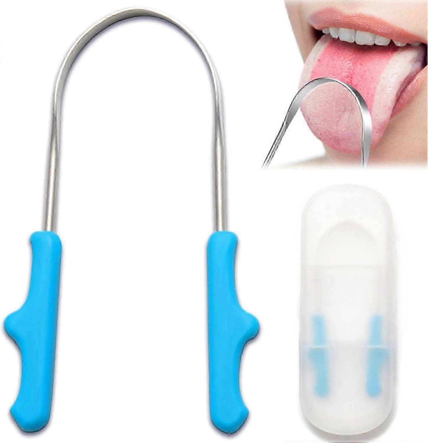 Tongue scraper, with case