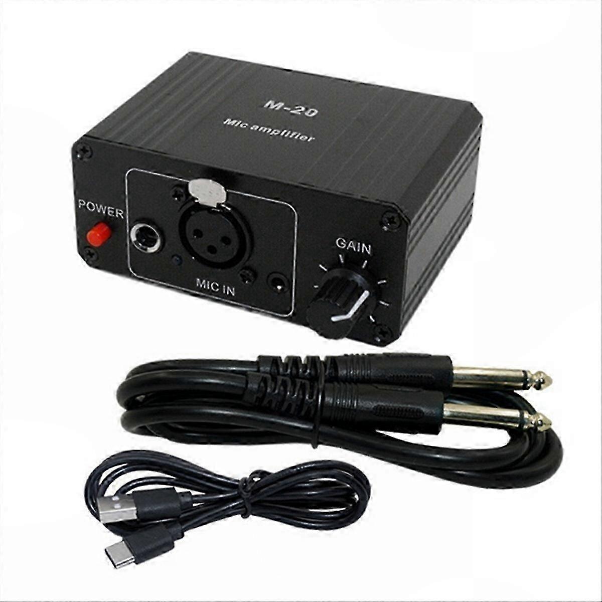 M-20 Microphone Amplifier Audio Interface for Dynamic and Condenser Mics A