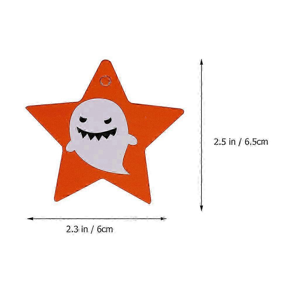 100Pcs Halloween Paper Tags Pumpkin Ghost Pattern Gift Tags