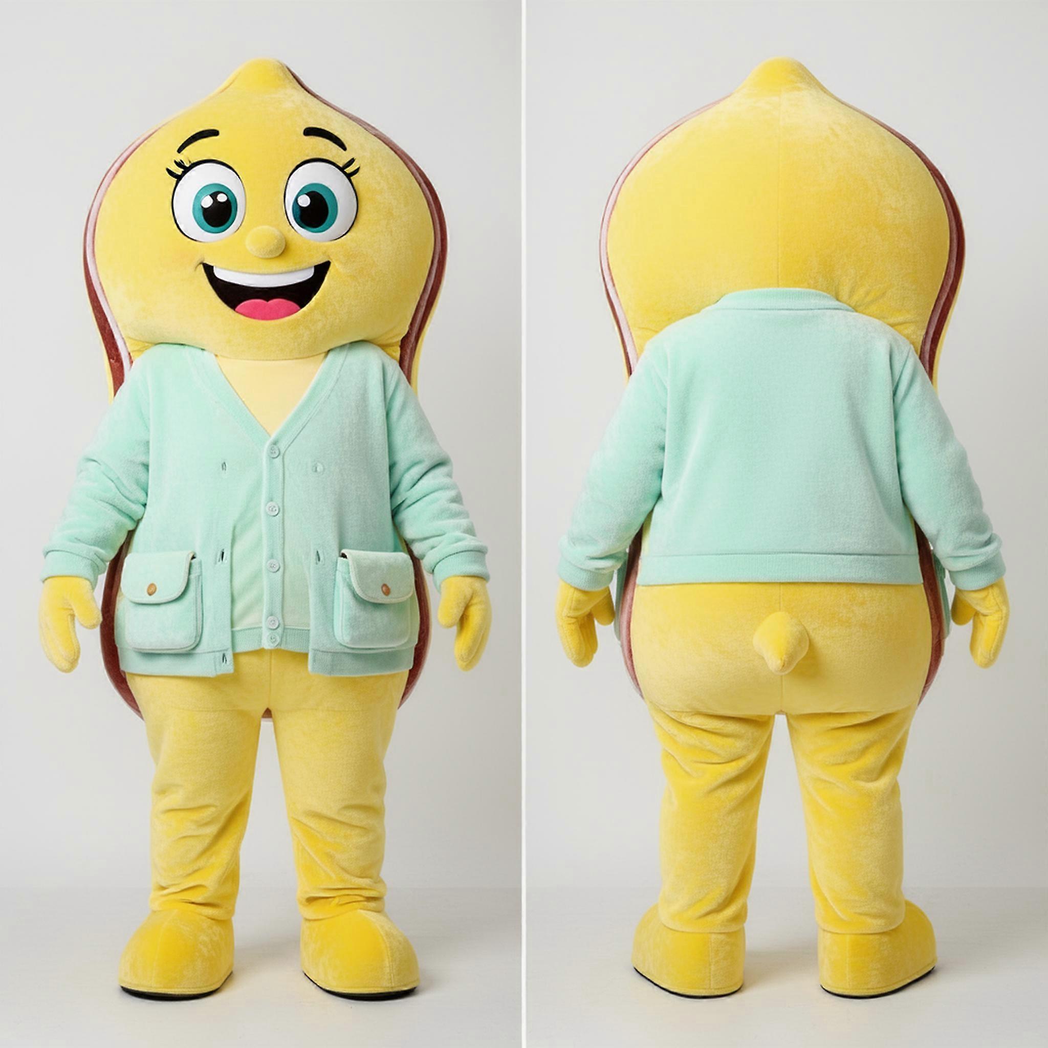 MASTICOT Lemon Yellow Plush Steak Mascot
