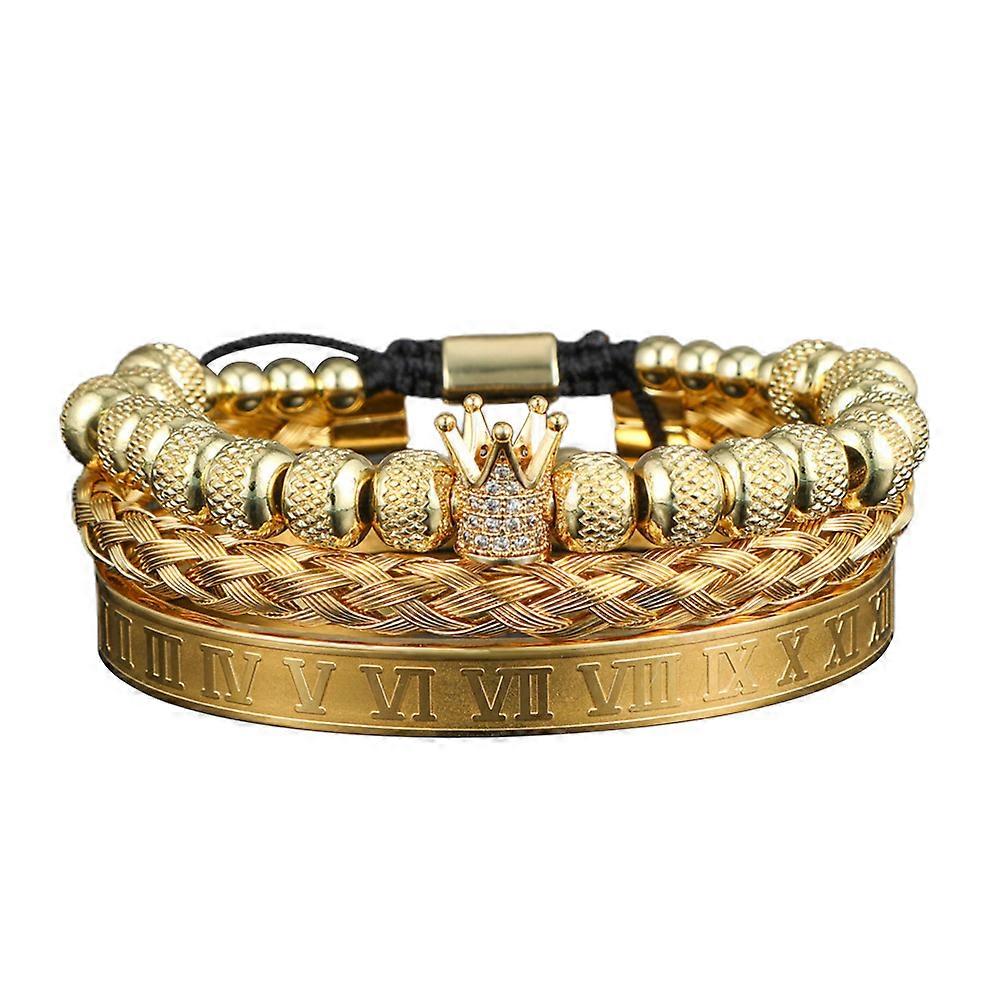 Roman Numeral Crown Cuff Bracelet