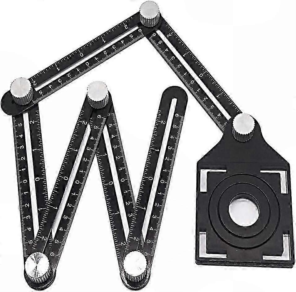 Accurate Multi-Angle Layout & Measurement | Aluminum Alloy Multi-Angle Jig Tool & Protractor, Multi-Function Measuring Ruler | GROOFOO