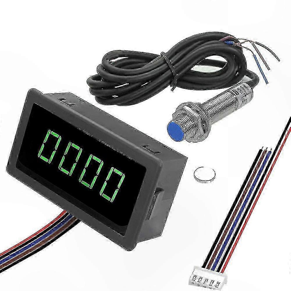 4-Digit LED Tachometer Hall Proximity Sensor