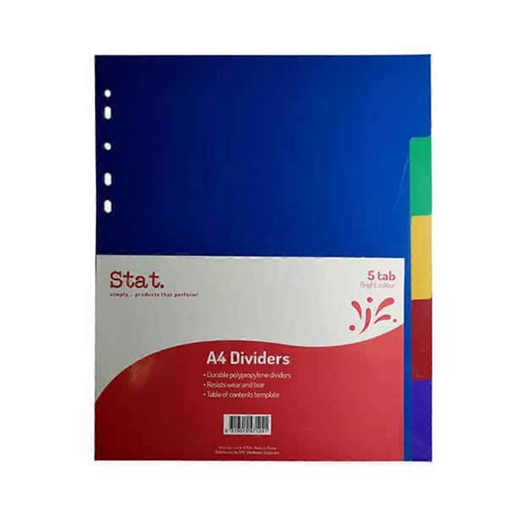 5个TAB Stat塑料分隔页 A4彩色加厚纸板材质 UV涂层