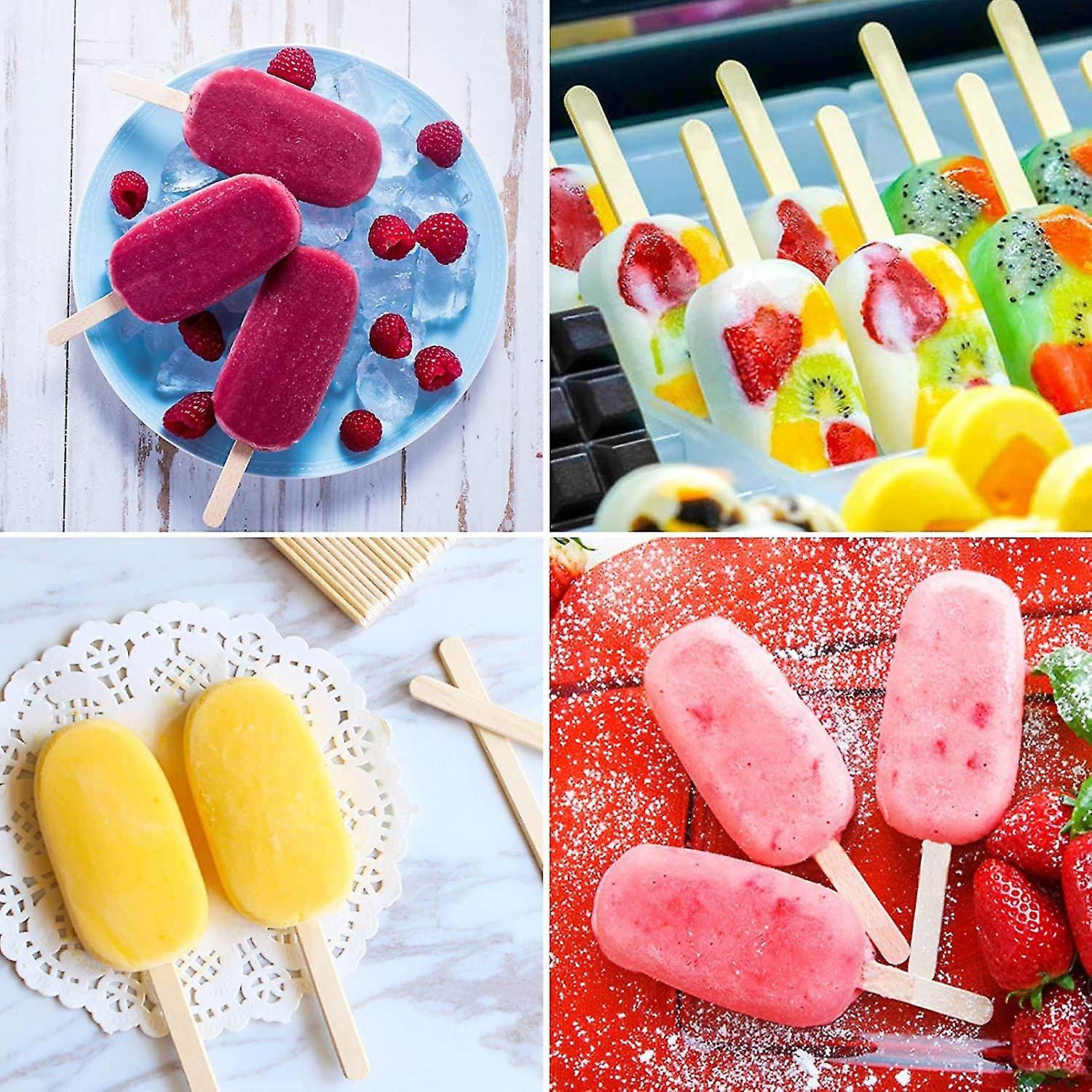 BZIDII 3-Piece Silicone Popsicle Mold Set – 4 Cavities Large Ice Pop Molds With 100 Sticks & Bags - View #4