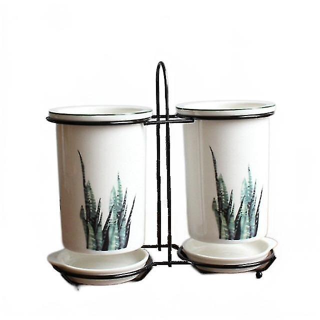 Ceramic Spoon Chopsticks Rack Bucket Tableware Holder Knife Holders