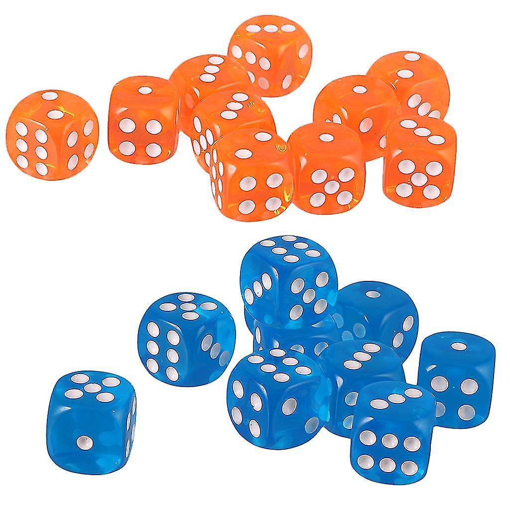 20pcs Polyhedral Dice Set For   Dice Cup Game, White Dot Dice Set