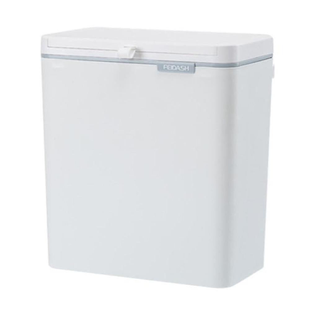 Feidash Kitchen Trash Can With Lid, Bin Indoor Kitchen Sealed, White