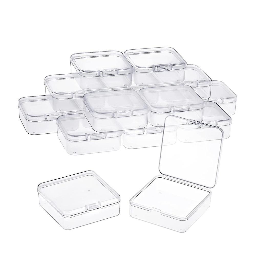 16 Pack Clear Plastic Beads Storage Containers Box With Hinged Lid For Small Items, Diamond, Beads