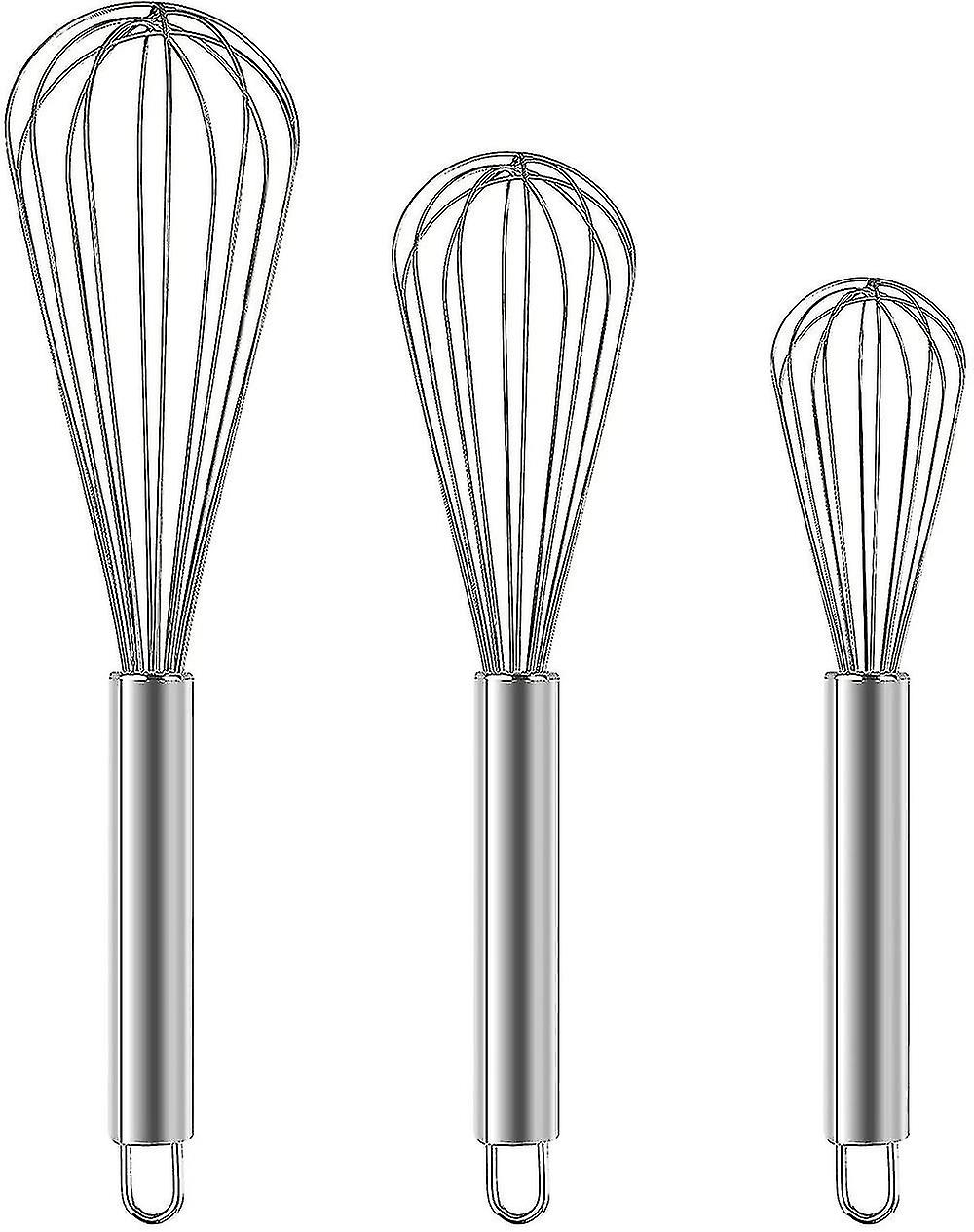 3pcs Large Small Metal Mini Egg Whisk Set-e