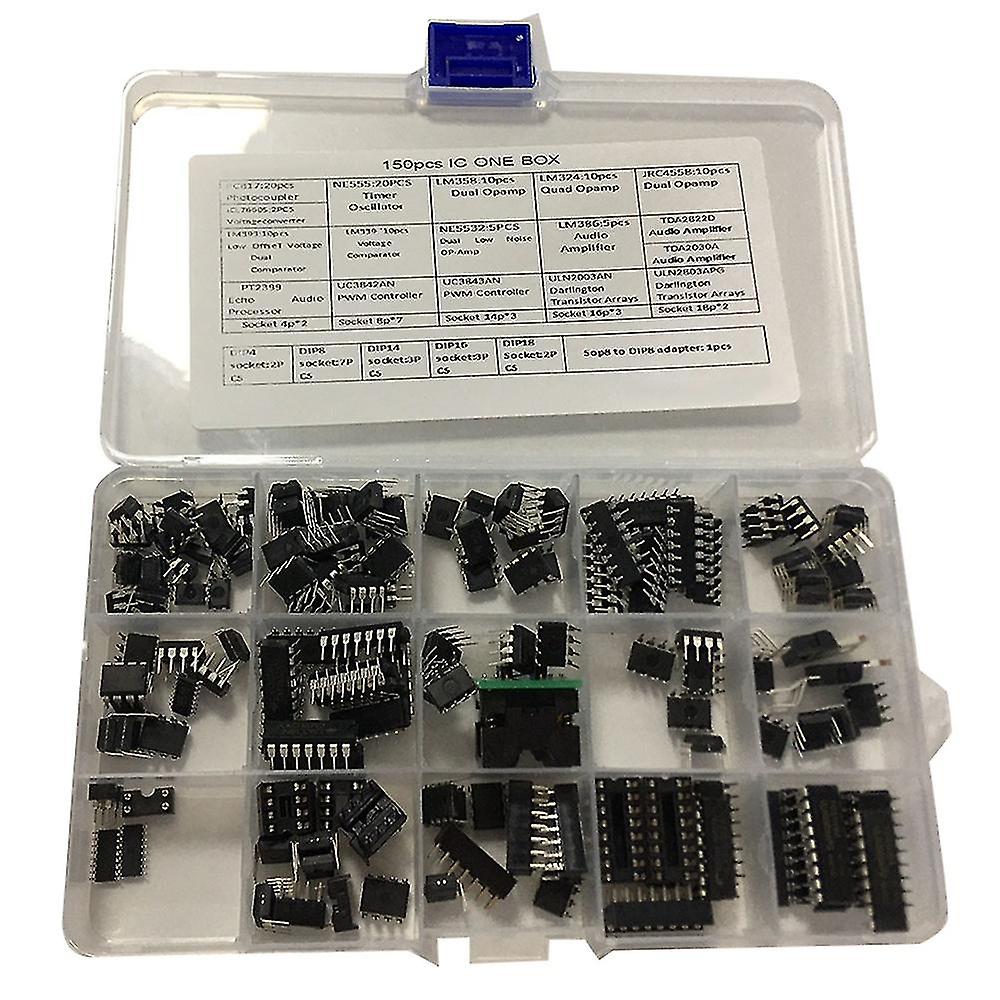 Ic P Assortment 150pcs,opamp,oscillator,pwm,pc817,ne555,lm358,lm324, Jrc4558,lm393,lm339,ne5532