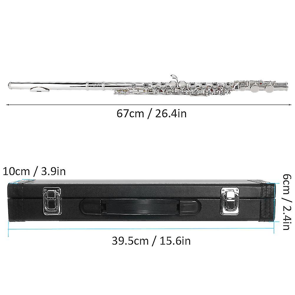 Flute Silver Sterling Beginner Children Adult Professional Test Playing Musical Instruments
