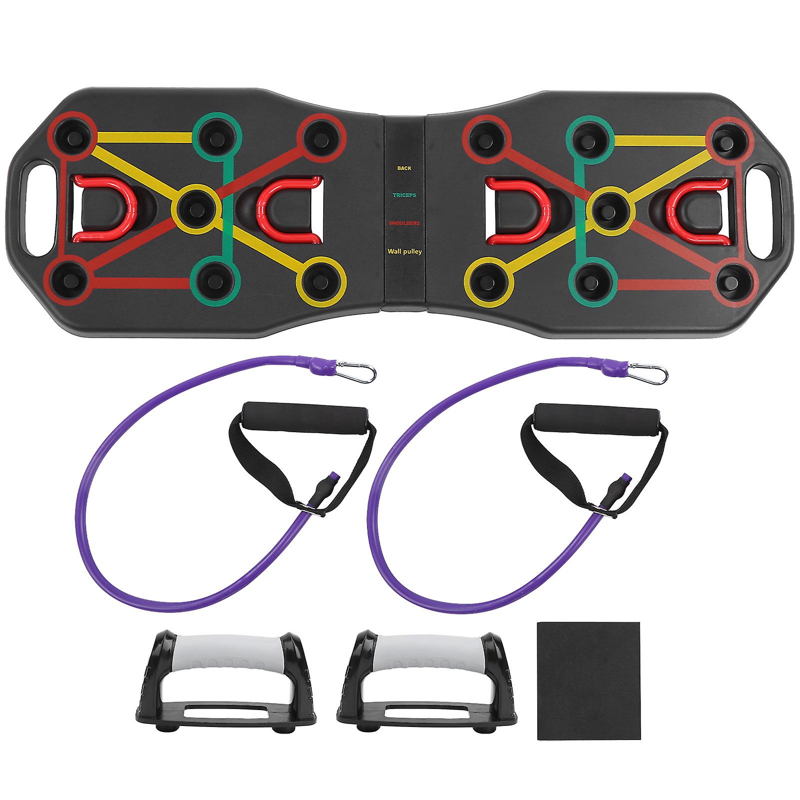 Push Up Boardwith Rope,Portable Full Body Workouts Multi Functional Workouts Board Foldable Push Up Board Crafted with Care