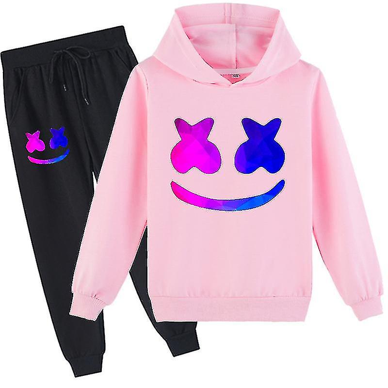 Marshmello Cotton Candy Dj yläkoulun pojat" ja tytöt" huppari+pitkät housut setti
