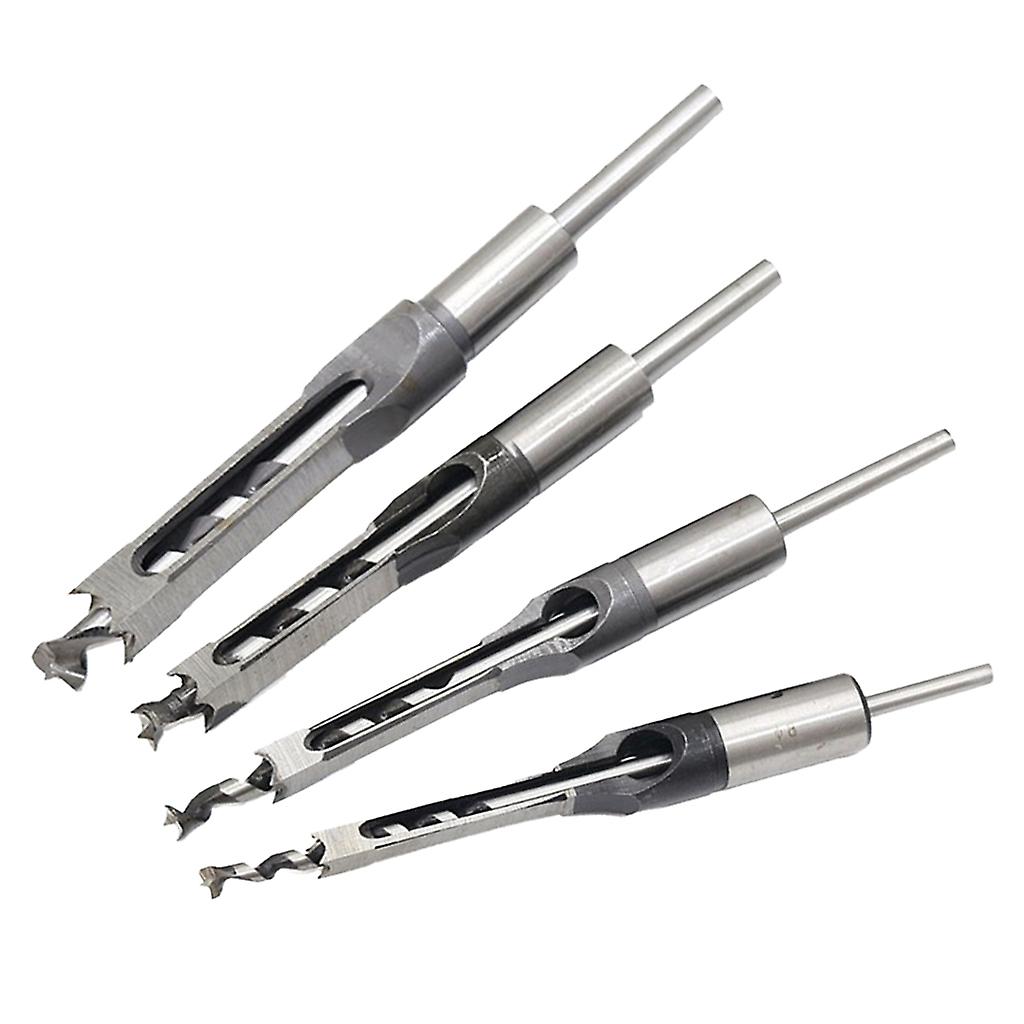 4pcs Set Alloy Square  Cutter Mortising Chisel Woodworking Drill Bit