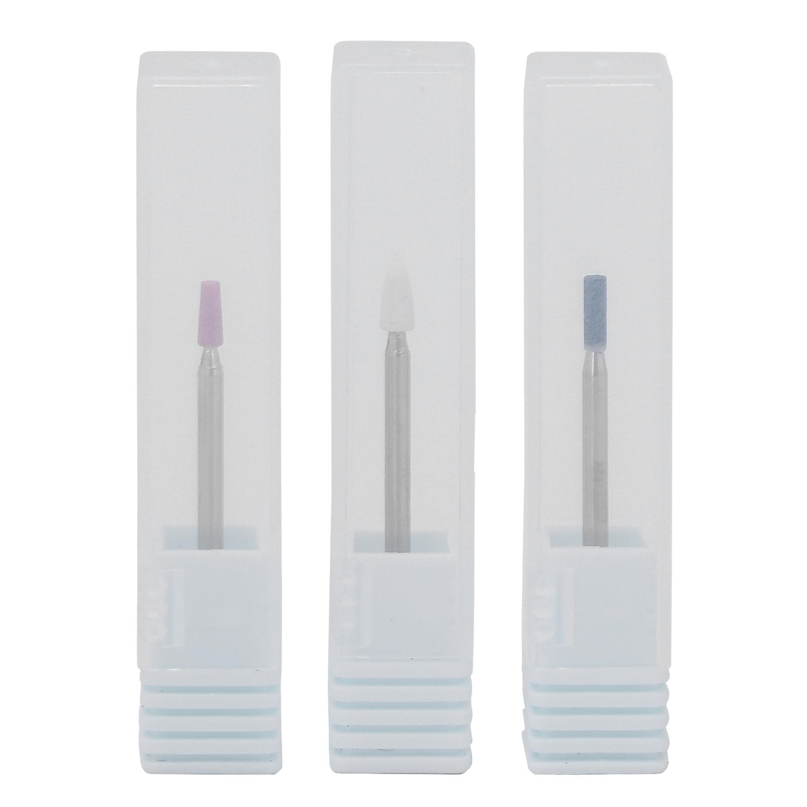 3pcs Nail Drill Bits Professional Nail File Cuticle Remover Bits with Storage Box
