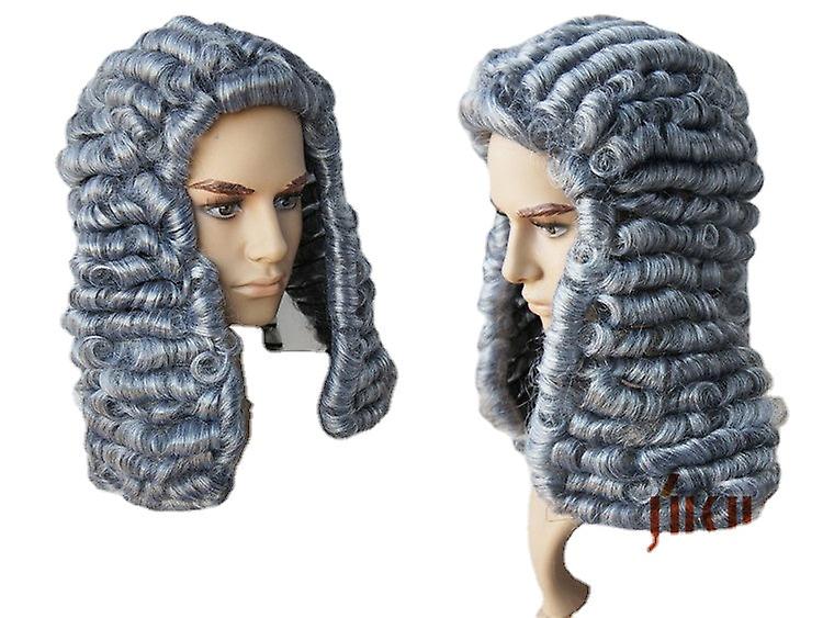 Cosplay Men And Women Judge Special Wig Curly Wig Gray Wig Without Bangs Wig