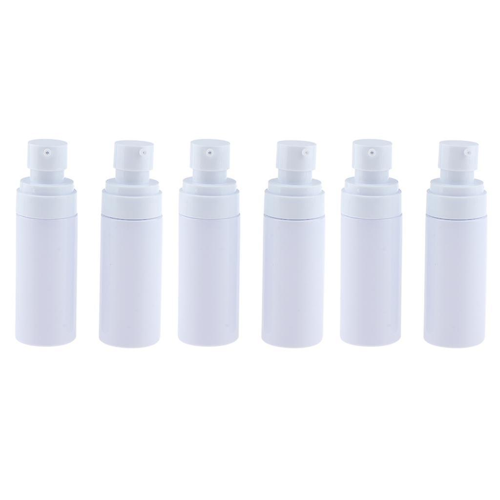 6pcs PET Empty Spray Pump Bottle Riffilable Cosmetic Bottles Set White 60ml