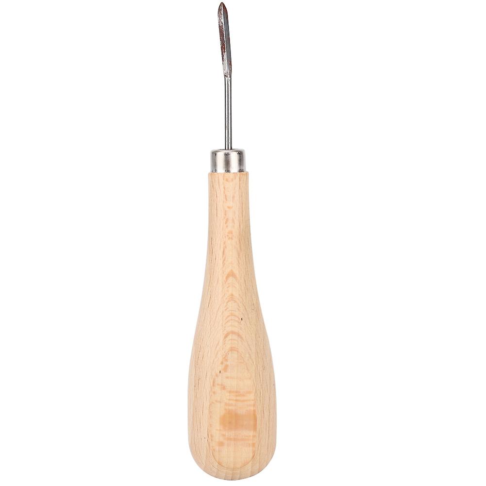 Rhombus Awl Steel Cone Punching Leather Tool Beech Handle Diamond Point Awl <br>(Bending Tip )