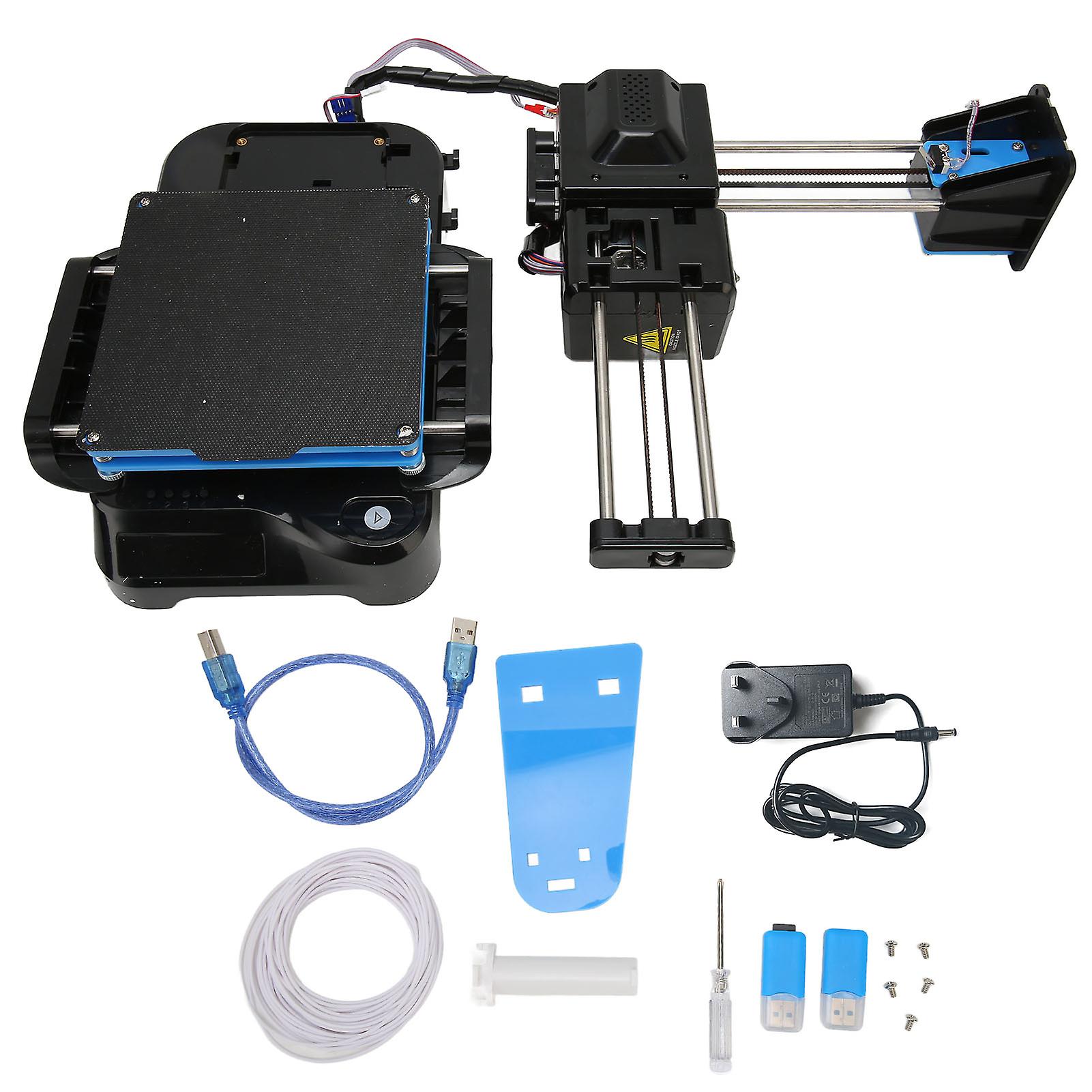 FDM Mini 3D Printer High Accuracy Quiet Operation Upgraded Extruder 4x4x4in UK Plug