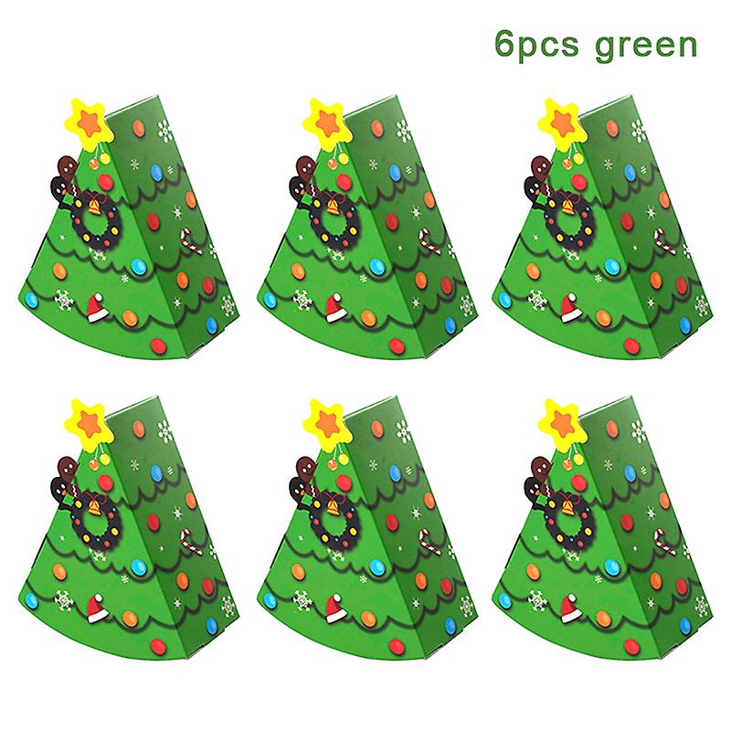 6Pcs Cake Shape Christmas Candy Gift Boxes Cookie Snack Baking Packaging Box