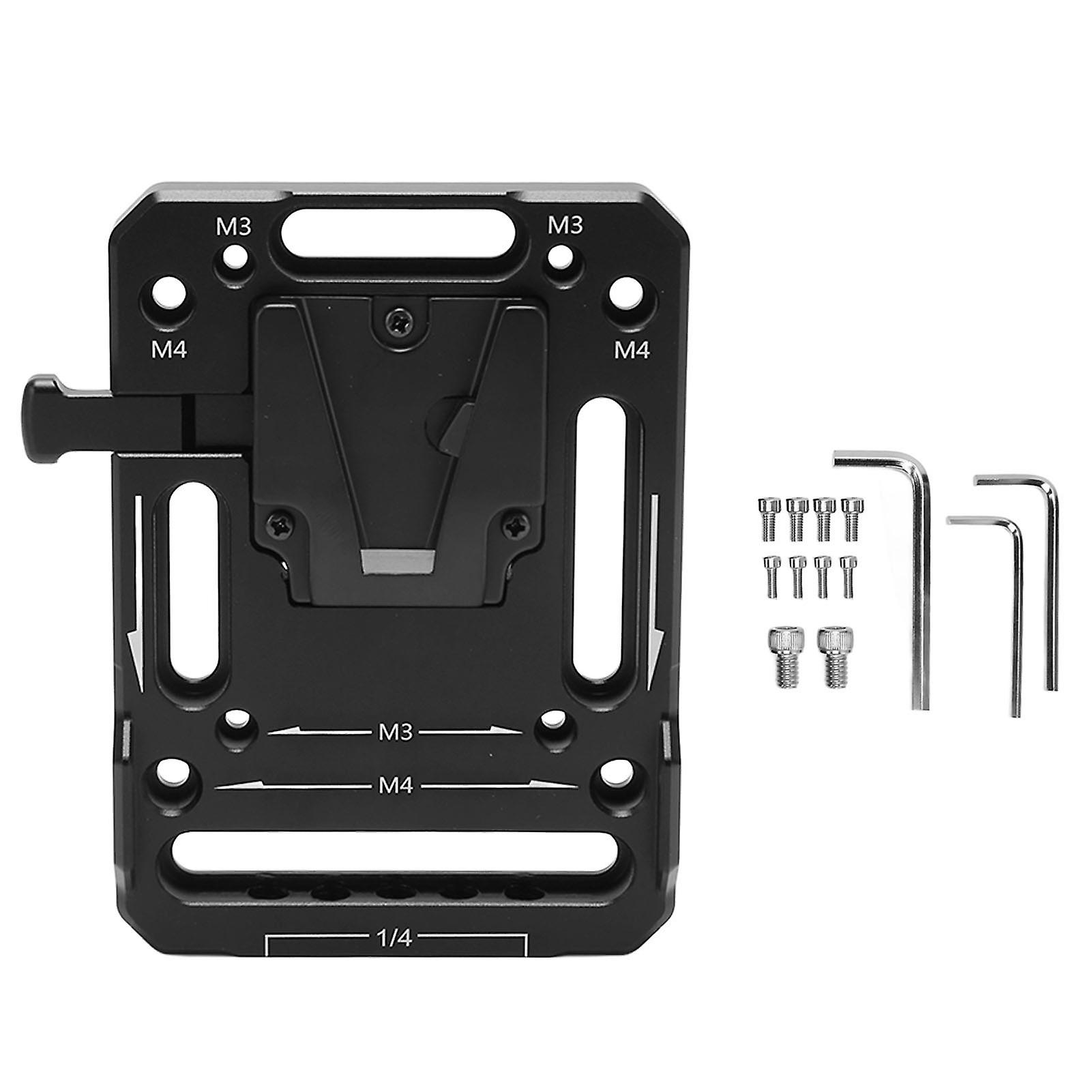 V Mount Battery Plate Aluminium Alloy Multiple Screw Holes V Lock Battery Plate for Camera